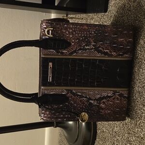 Brahmin Black and Brown Designer Handbag